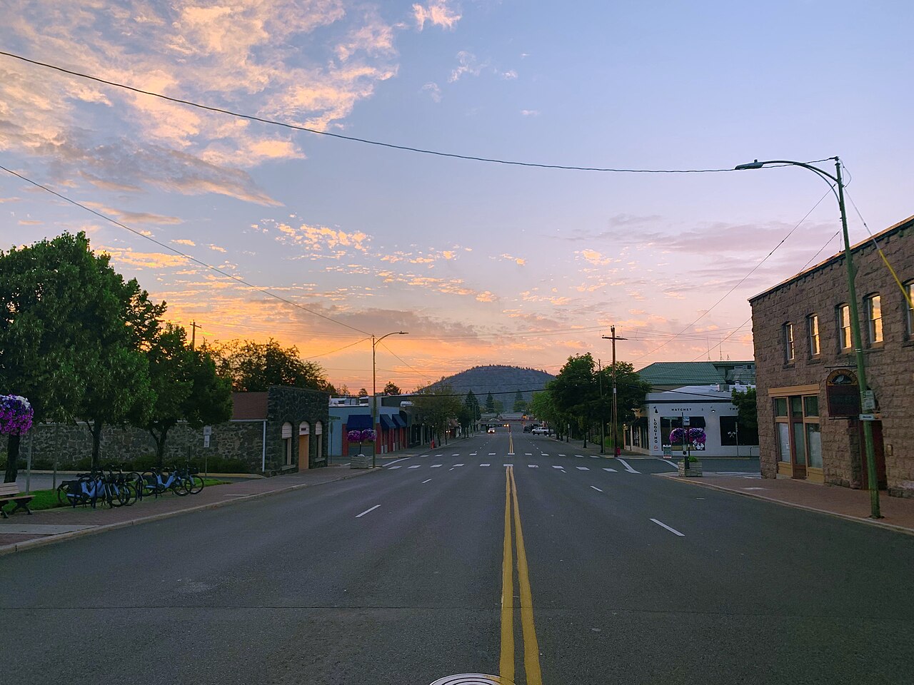 Vista del centro de Bend, en Oregón