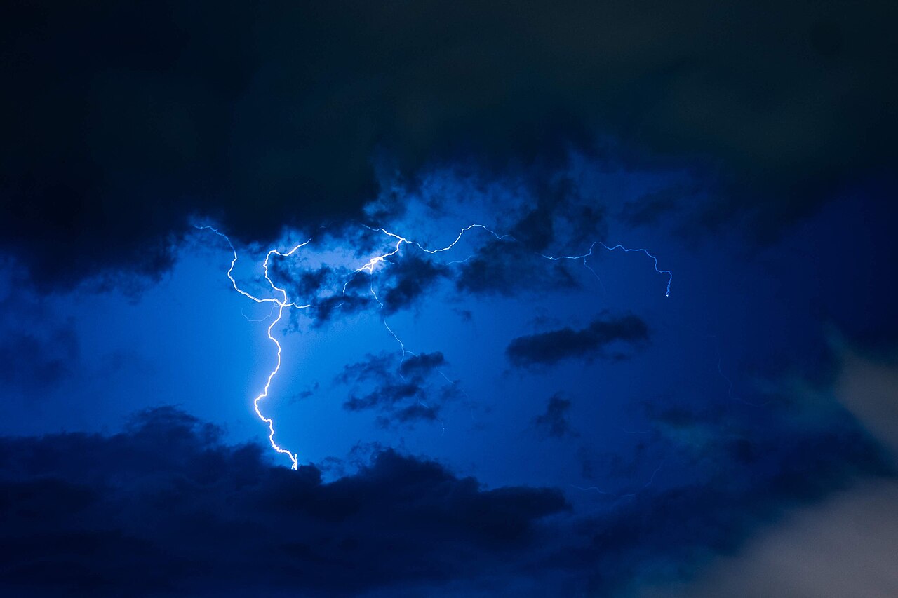 Rayo durante una tormenta eléctrica en Córdoba